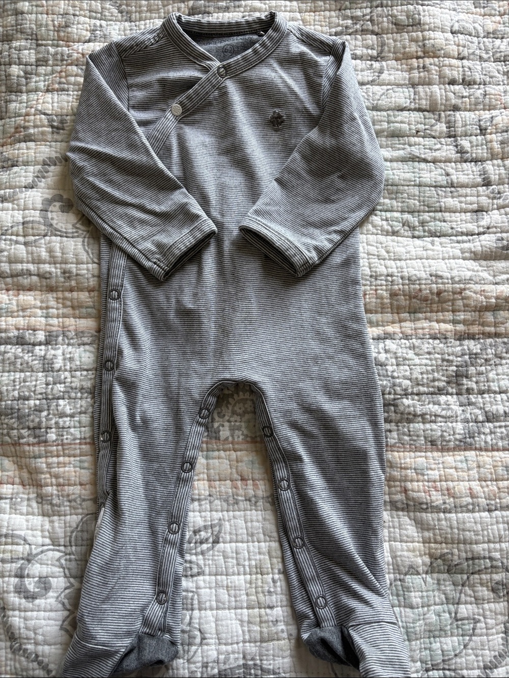 Gray Noppies Striped Baby One-Piece Romper- 5/ $15
